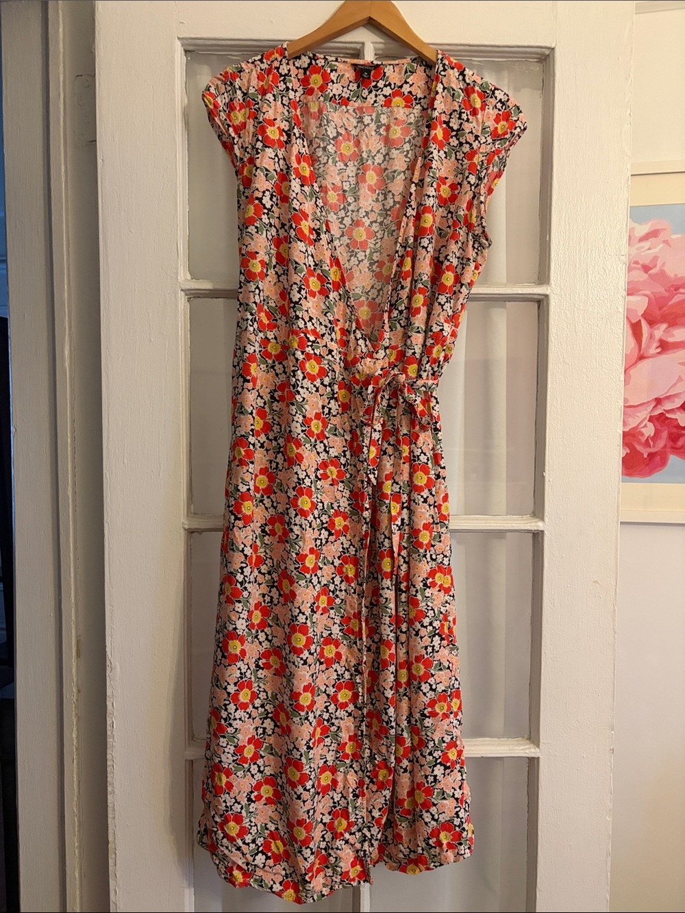 J Crew Mercantile Wrap Midi Dress size M